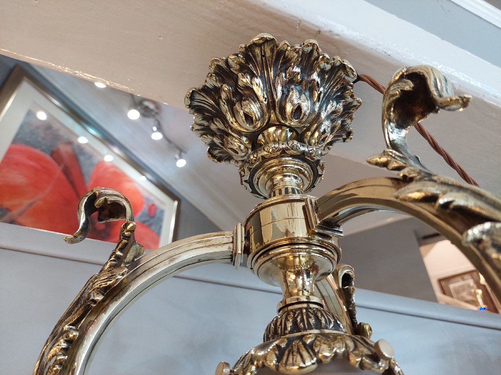 Early 20thC Gilt Bronze Ceiling Fitting of Grand Proportions View IV