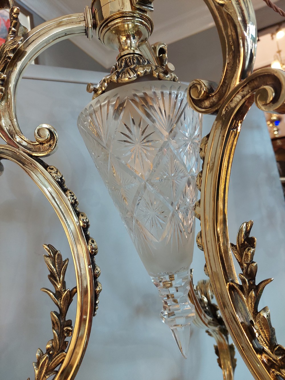 Early 20thC Gilt Bronze Ceiling Fitting of Grand Proportions View V