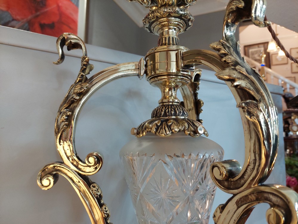 Early 20thC Gilt Bronze Ceiling Fitting of Grand Proportions View VI