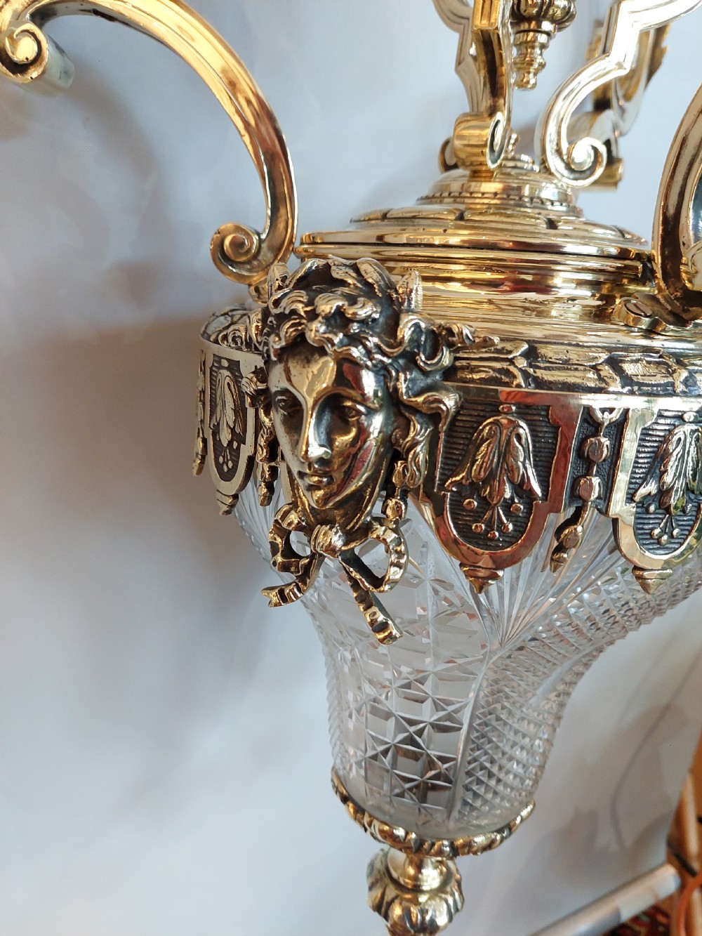 Early 20thC Gilt Bronze Ceiling Fitting of Grand Proportions View X