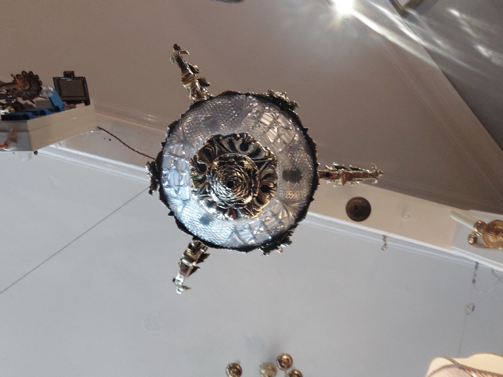 Early 20thC Gilt Bronze Ceiling Fitting of Grand Proportions View XII
