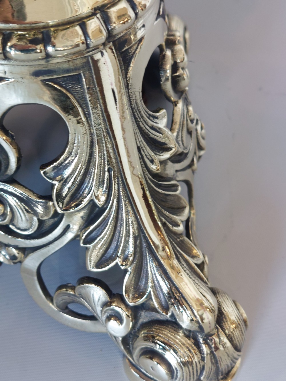 Pair 19thC. Gothic Brass Pricketstick Lamps View XI