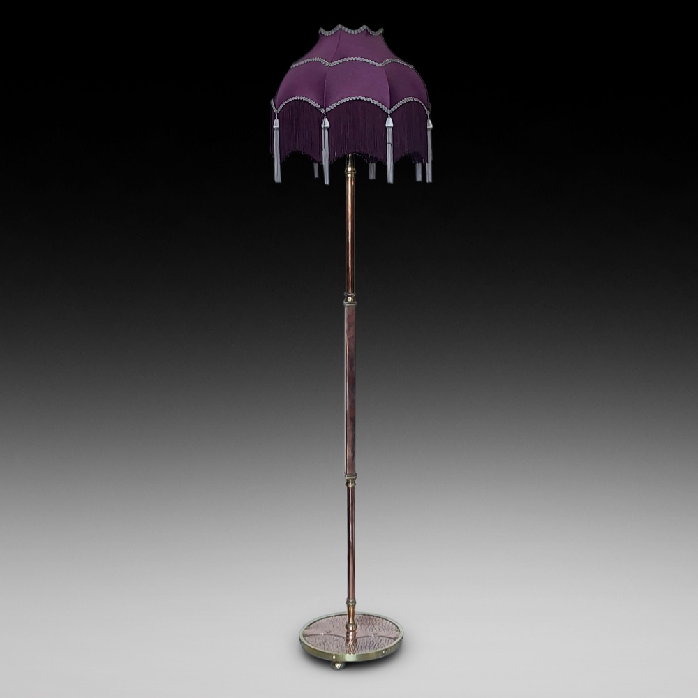 Arts and Crafts Beaten Copper and Brass Standard Lamp