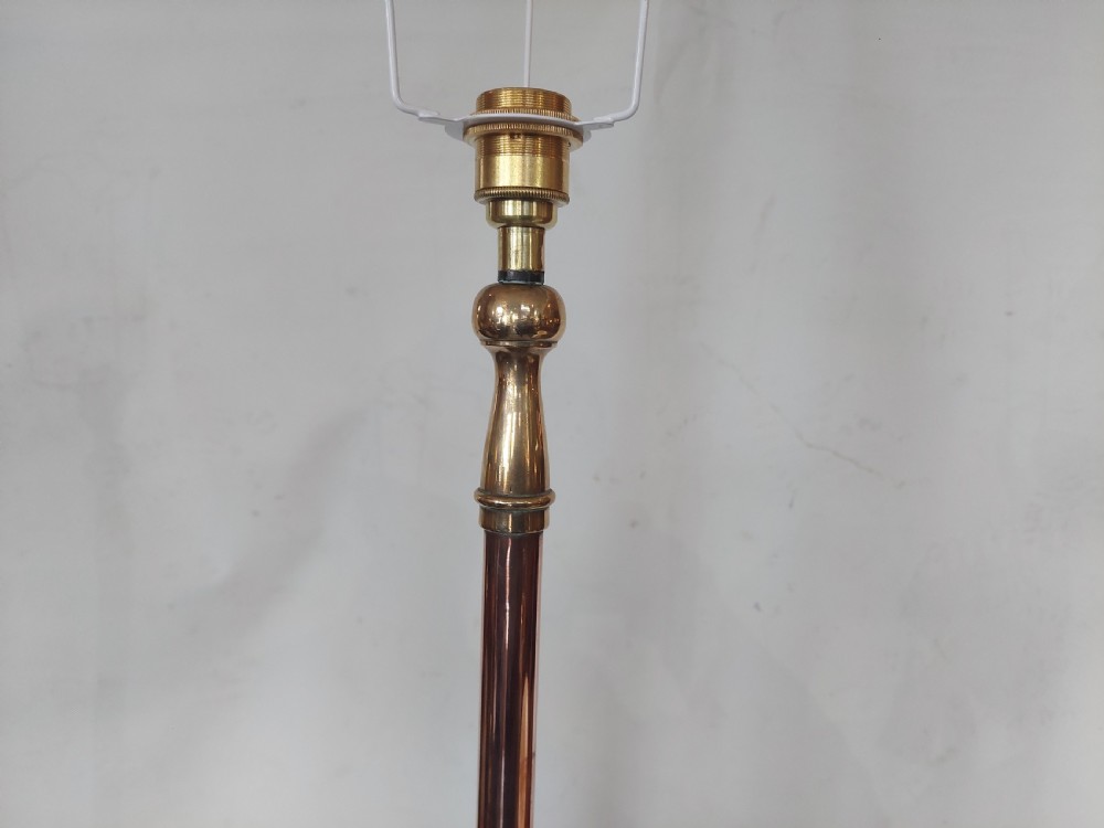 Arts and Crafts Beaten Copper and Brass Standard Lamp View III