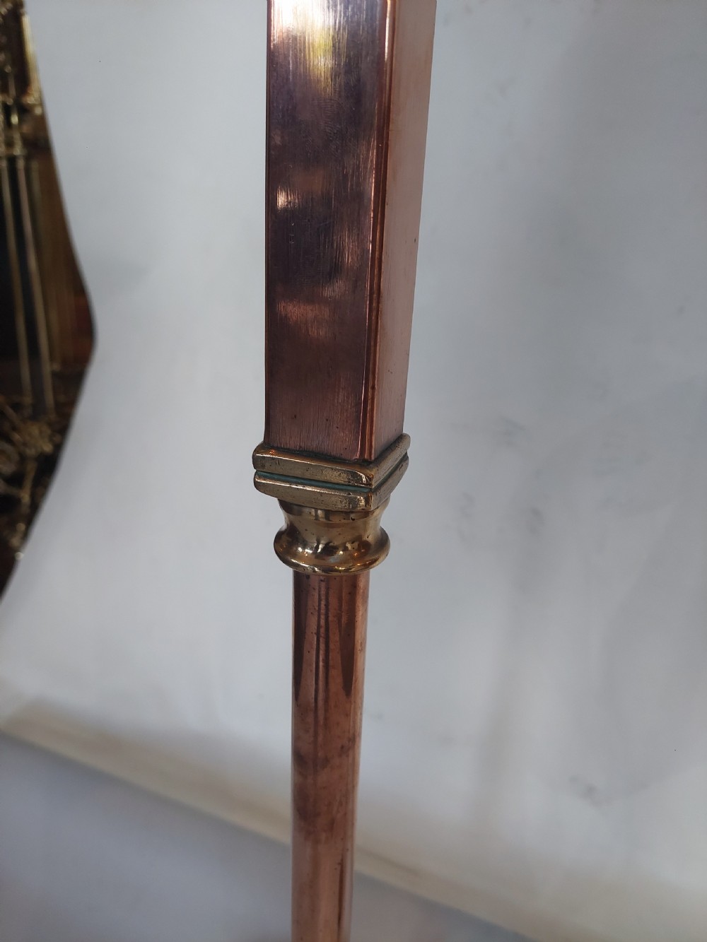 Arts and Crafts Beaten Copper and Brass Standard Lamp View VI