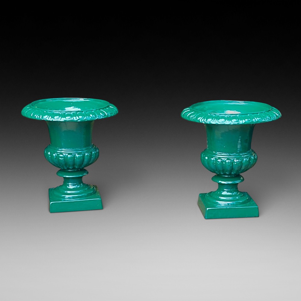 Pair of Small Victorian Cast Iron Victorian Urns