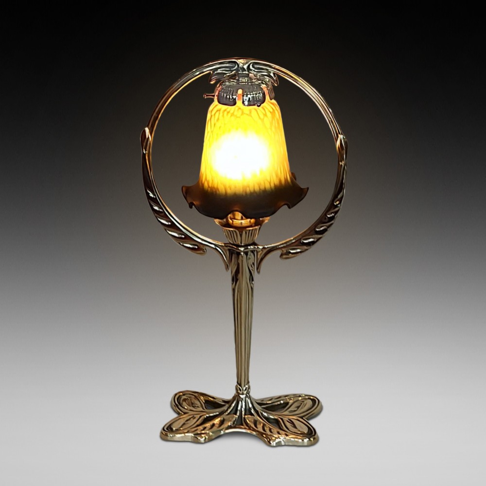 Art Nouveau Brass Table Lamp
