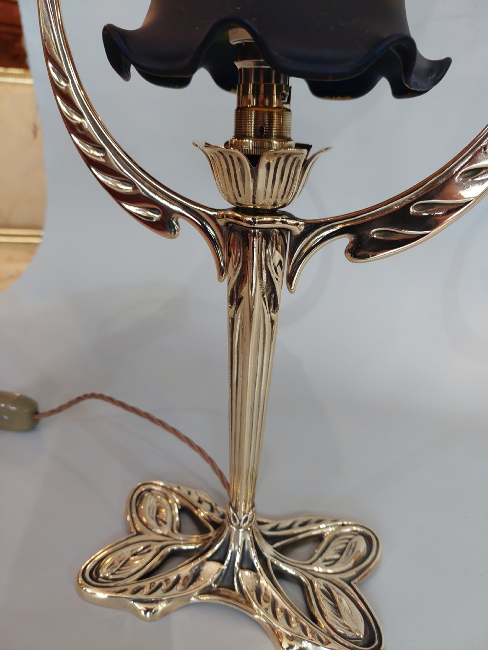Art Nouveau Brass Table Lamp View IV