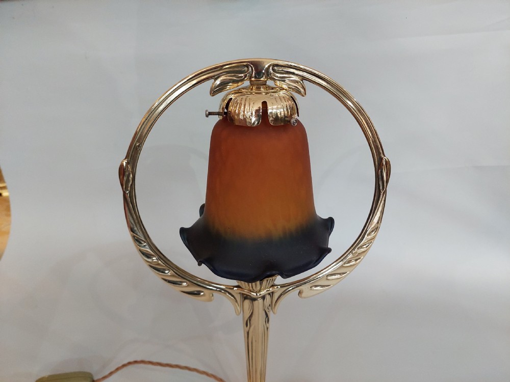 Art Nouveau Brass Table Lamp View VI