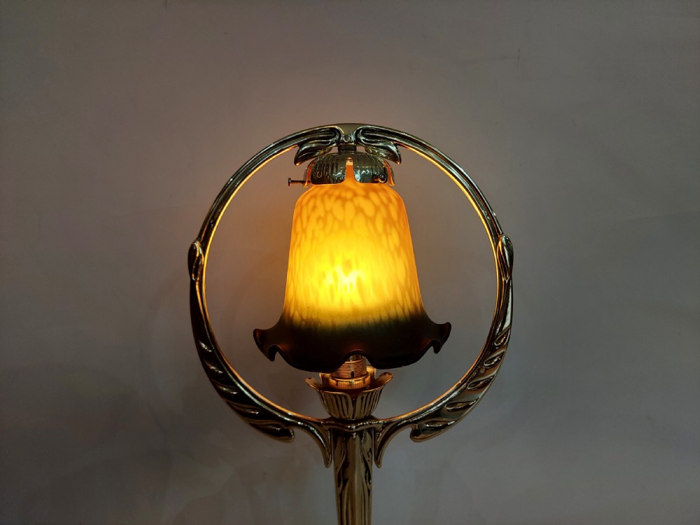 Art Nouveau Brass Table Lamp View VII