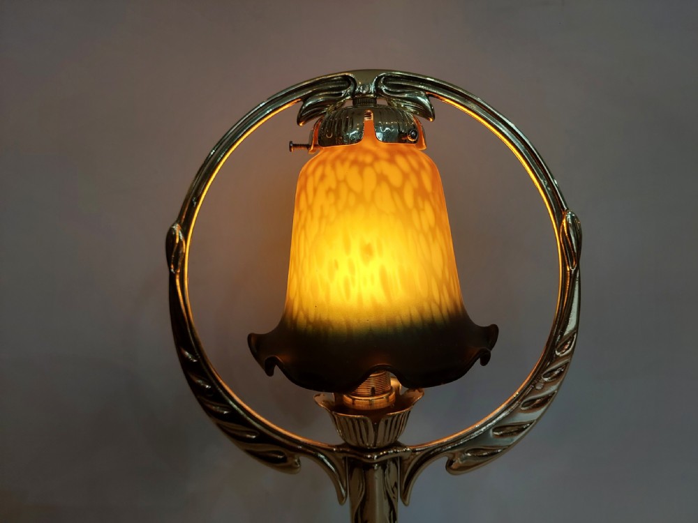 Art Nouveau Brass Table Lamp View VIII