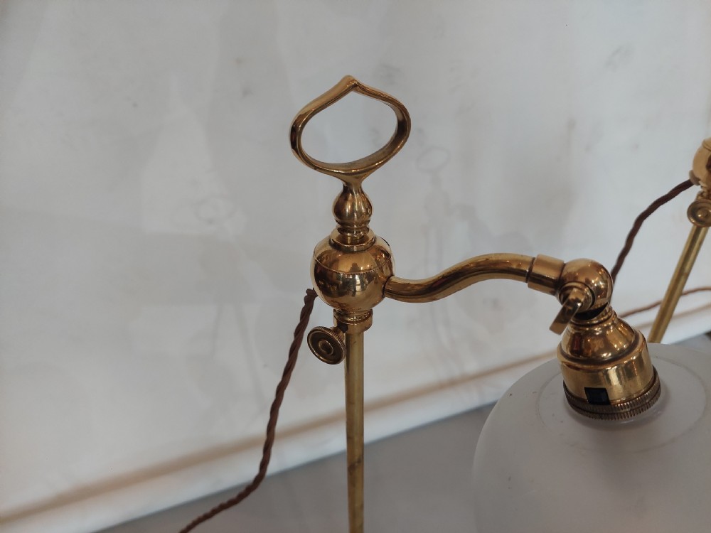 Pair of Edwardian Adjustable Brass Table Lamps View IV