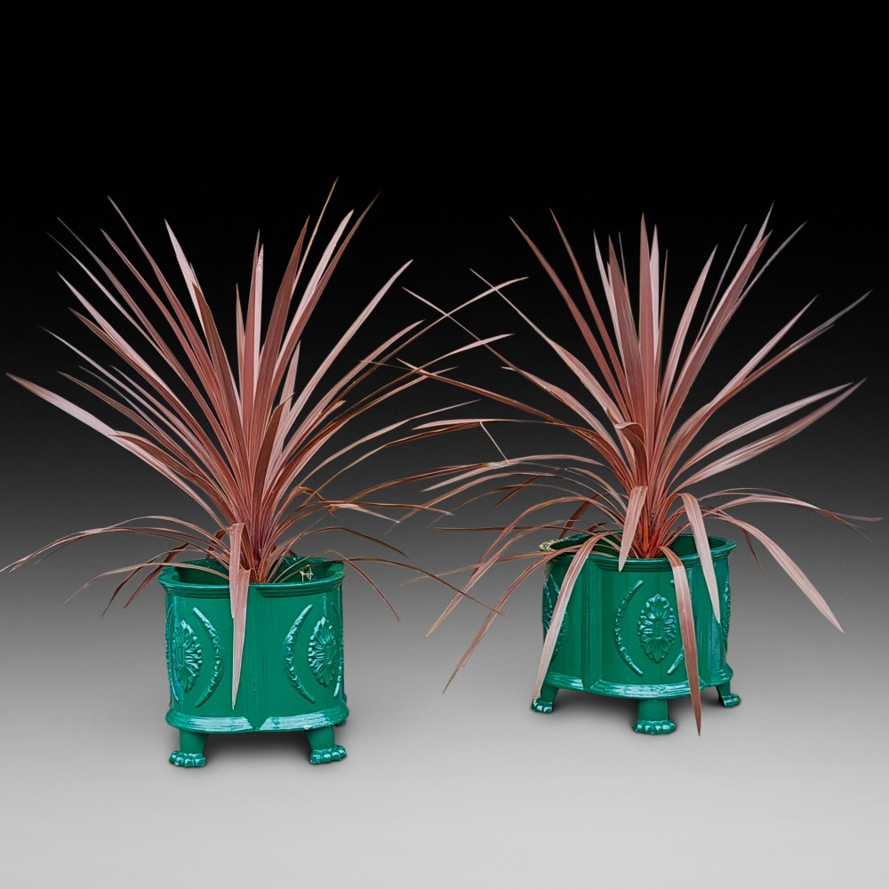 Pair of Victorian Cast Iron Garden Planters