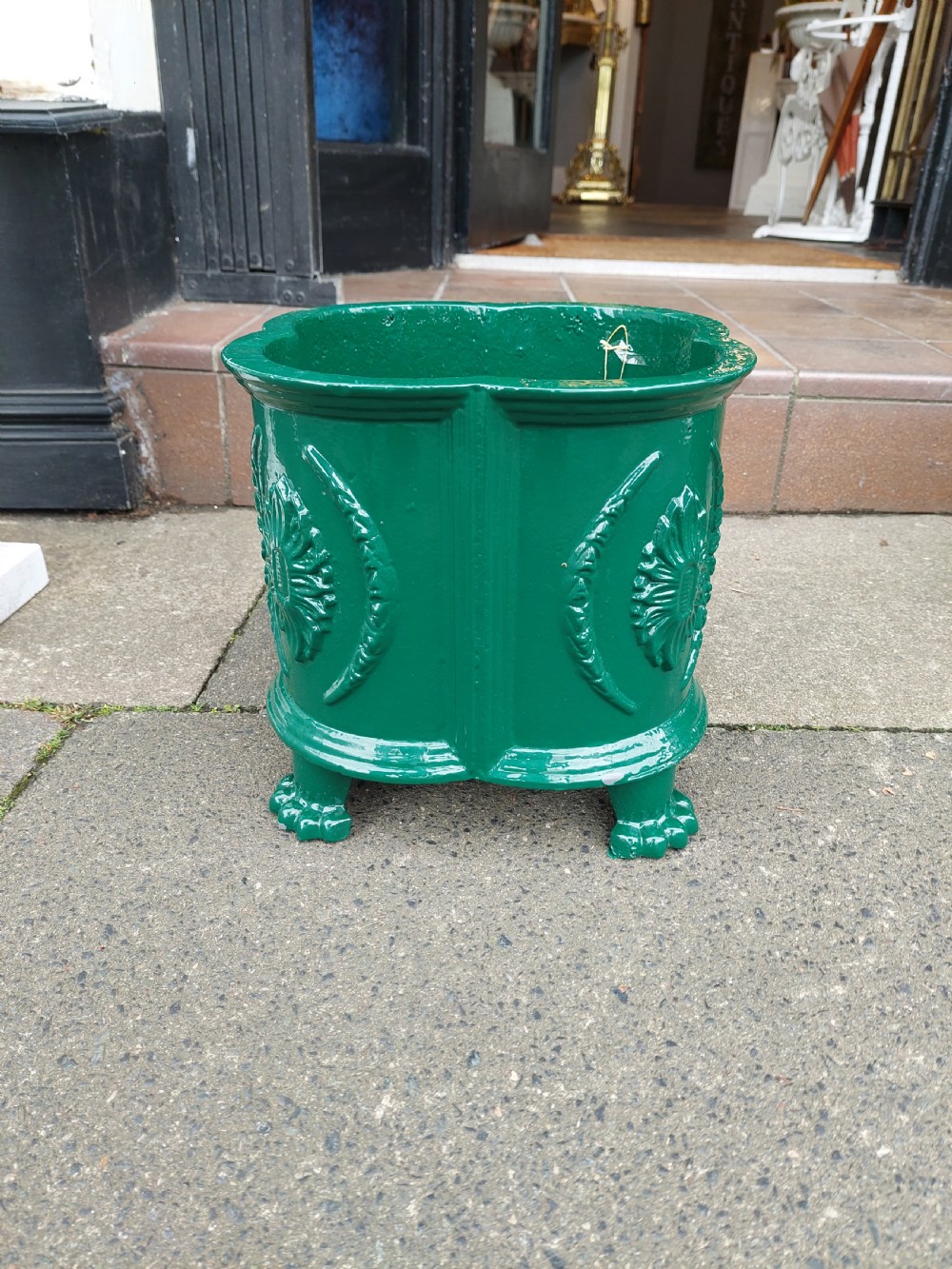 Pair of Victorian Cast Iron Garden Planters View V
