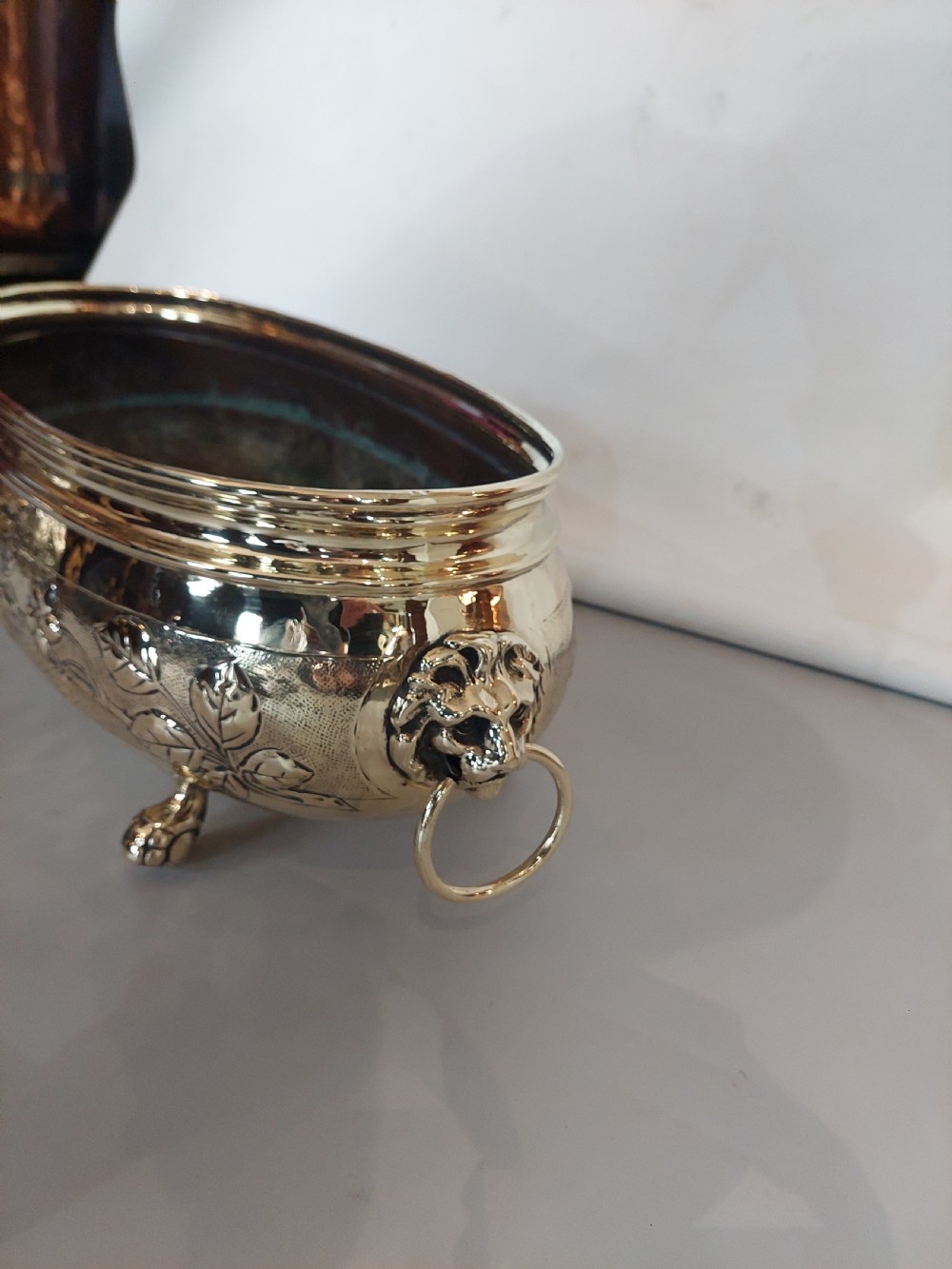 Late 19thC Brass Oval Planter View VIII