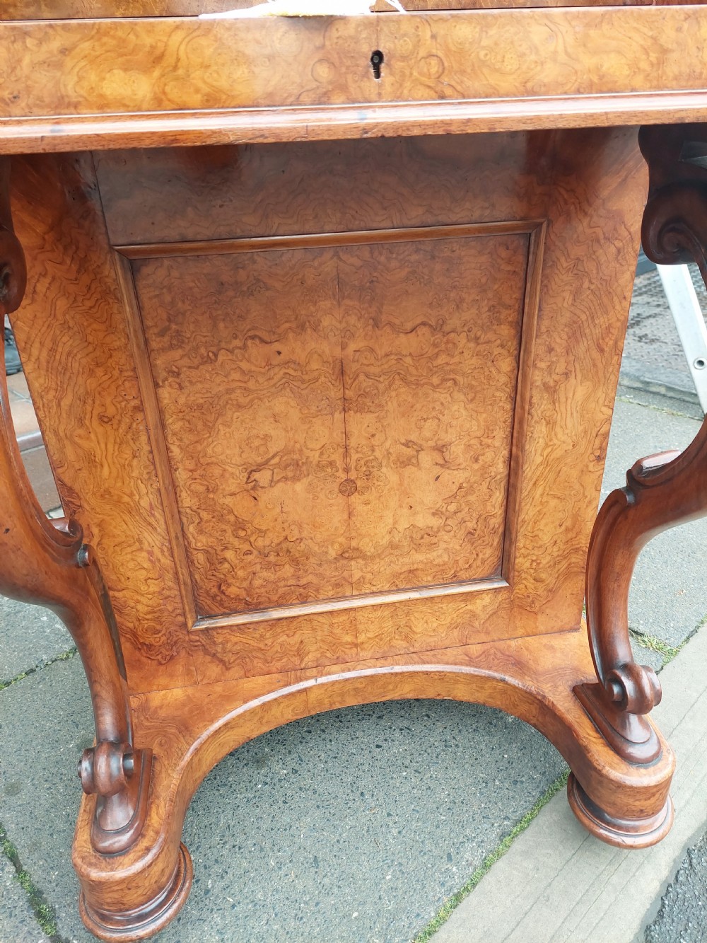 Victorian Burr Walnut Piano Top Pop Up Davenport View XI