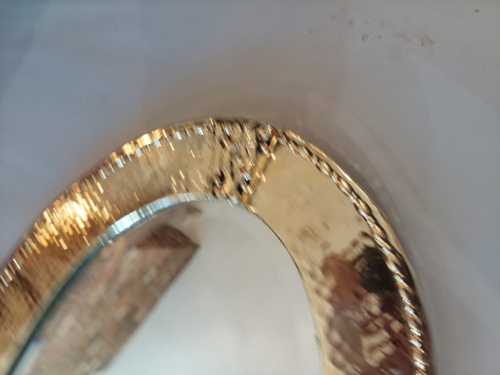 Late 19thC Arts and Crafts Beaten Brass Mirror View IV