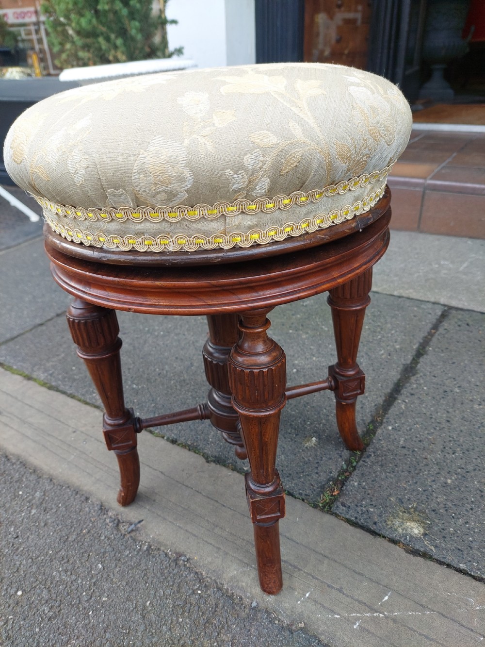Victorian Walnut Adjustable Stool View IV