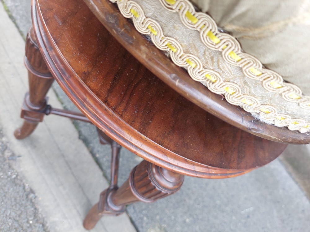 Victorian Walnut Adjustable Stool View VI