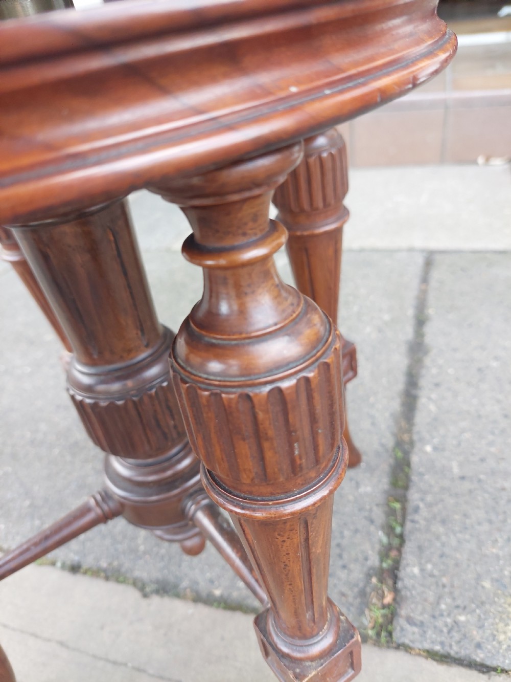 Victorian Walnut Adjustable Stool View VII