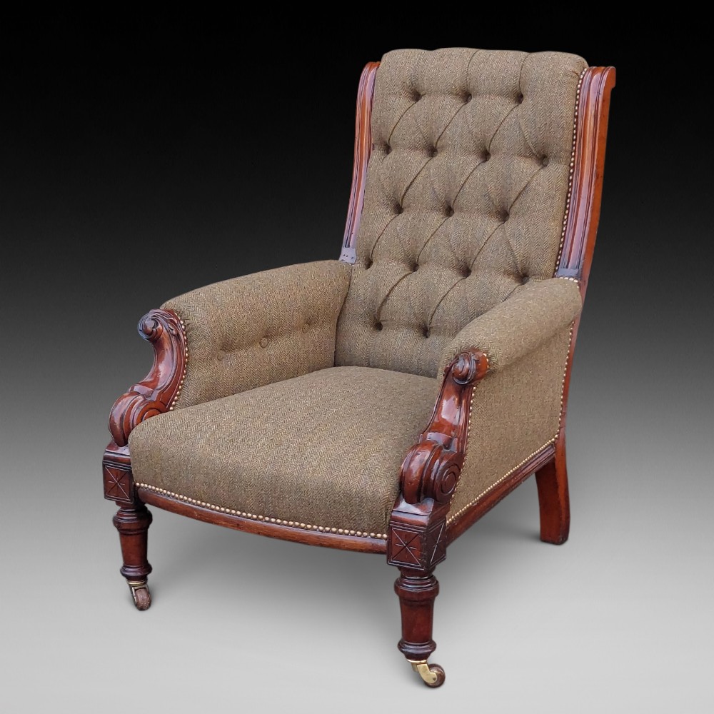 Victorian Mahogany Lounge Armchair