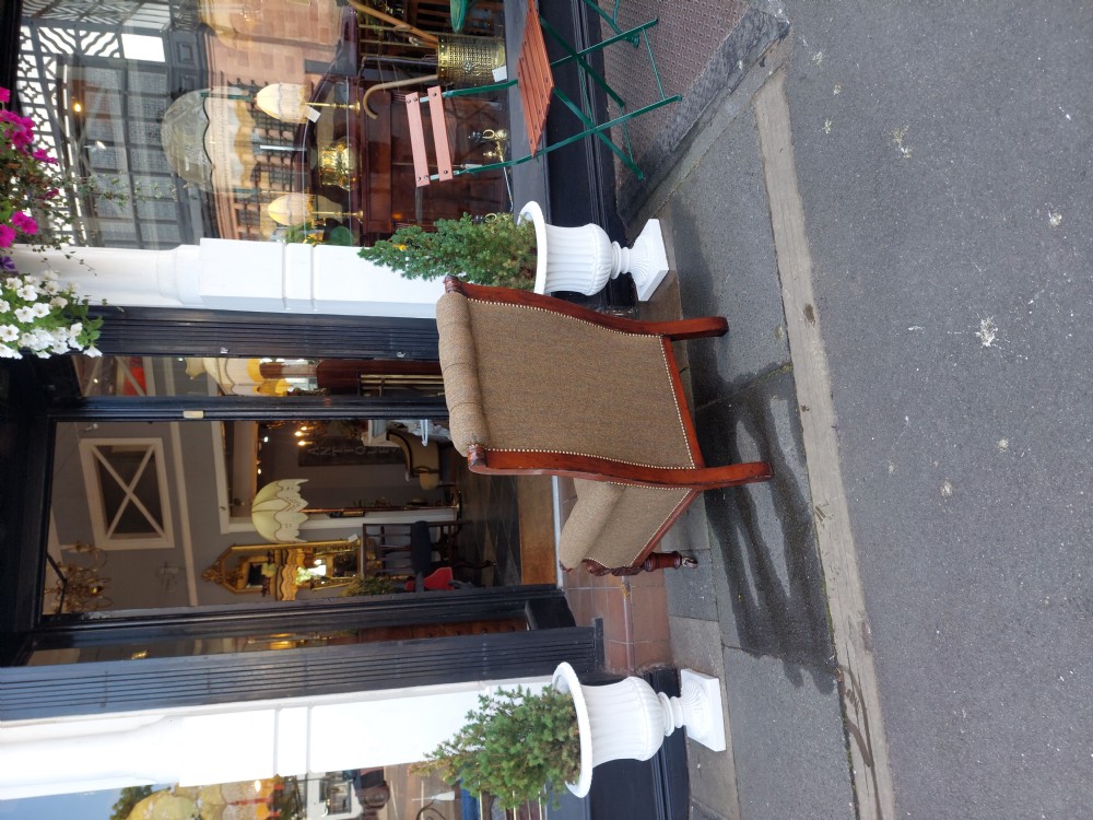 Victorian Mahogany Lounge Armchair View IX