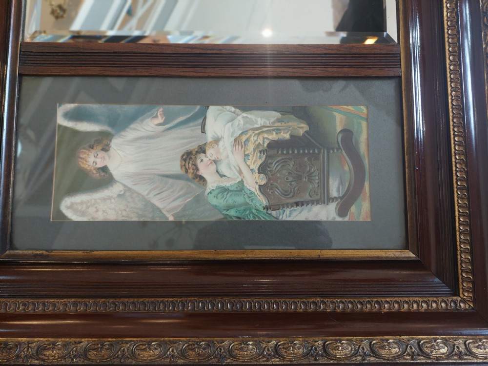 Late 19thC Walnut Devotional Wall Mirror View IV