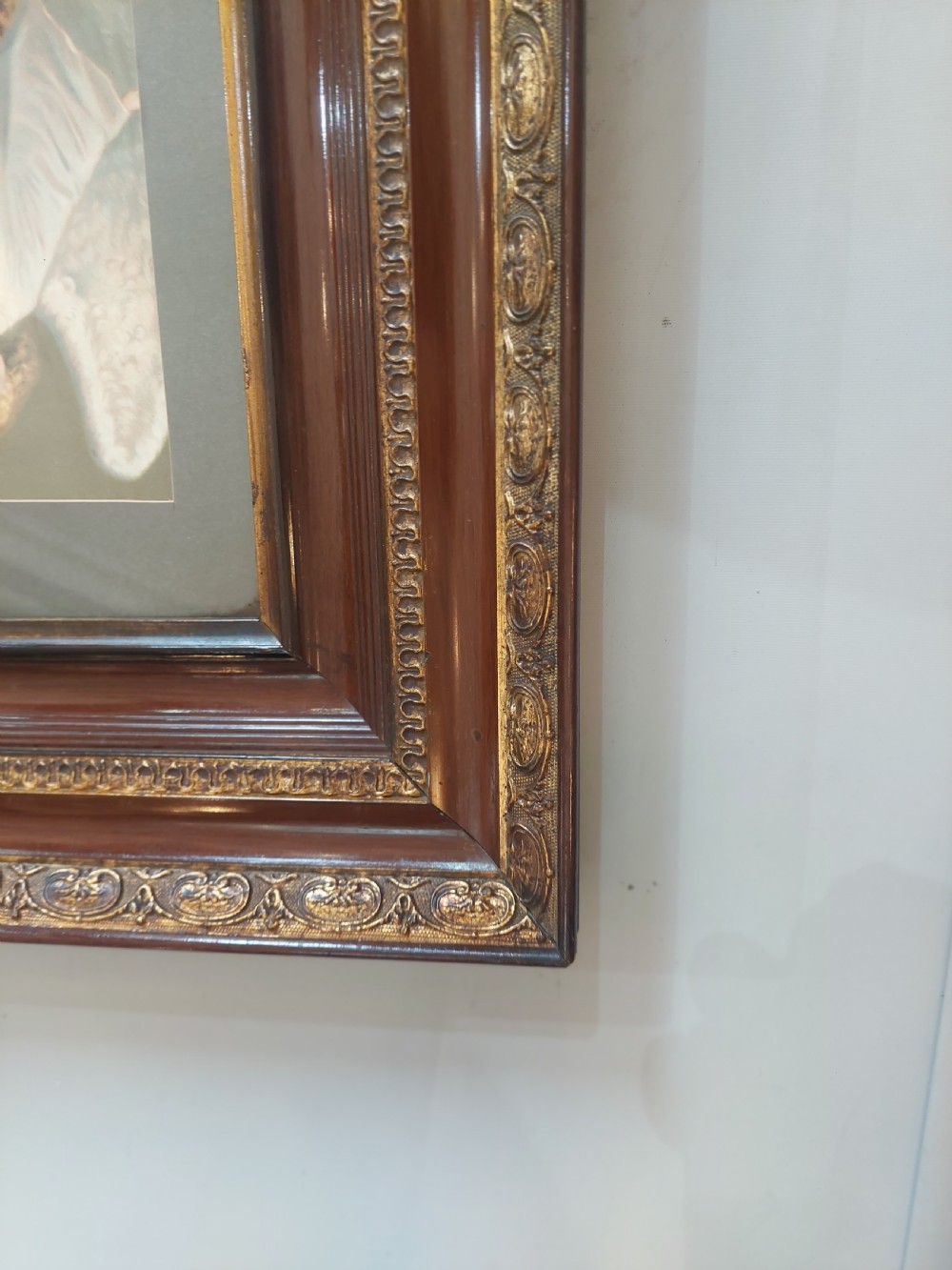 Late 19thC Walnut Devotional Wall Mirror View V