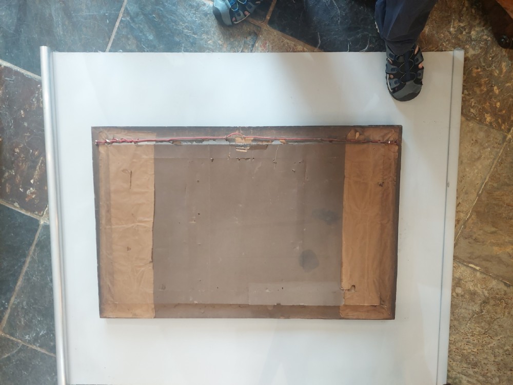 Late 19thC Walnut Devotional Wall Mirror View VIII
