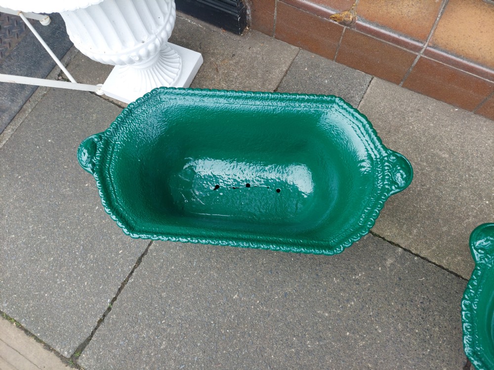 Pair of Early 20thC French Cast Iron Windowsill Planters View II