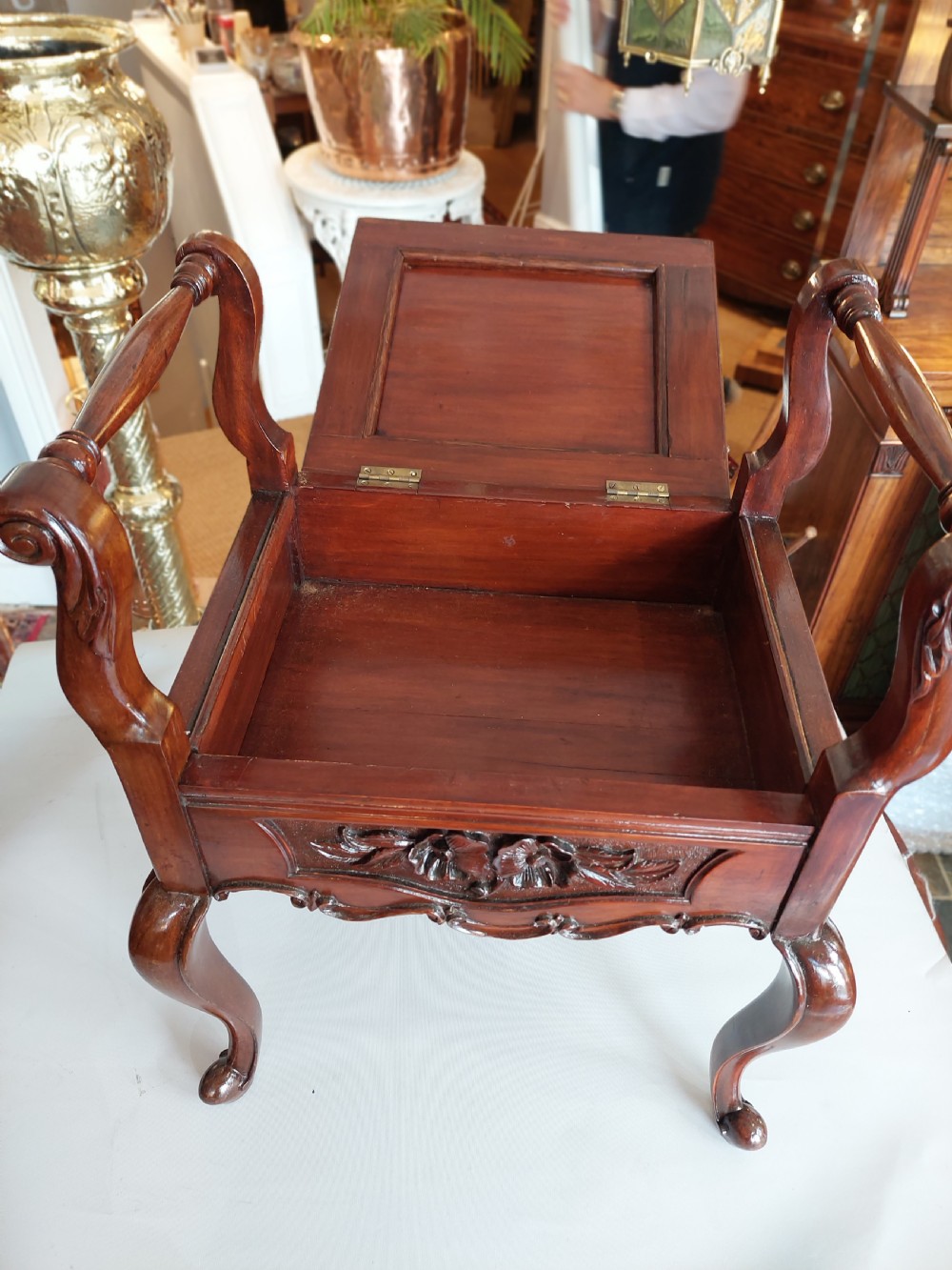 Early 20thC Walnut Piano Music Stool View II