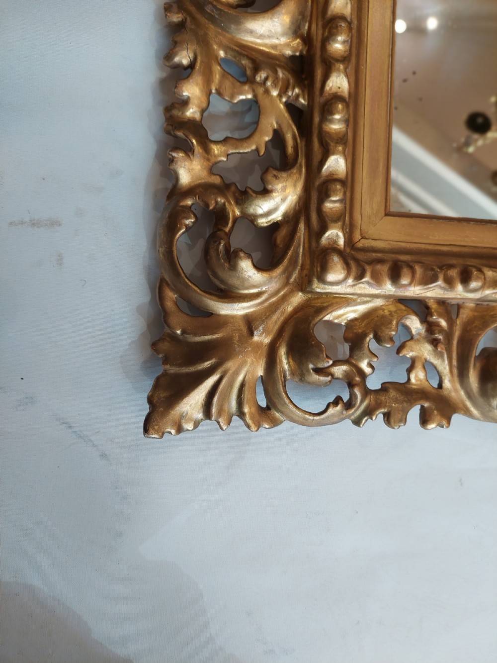 Victorian Florentine Style Giltwood Wall Mirror View II