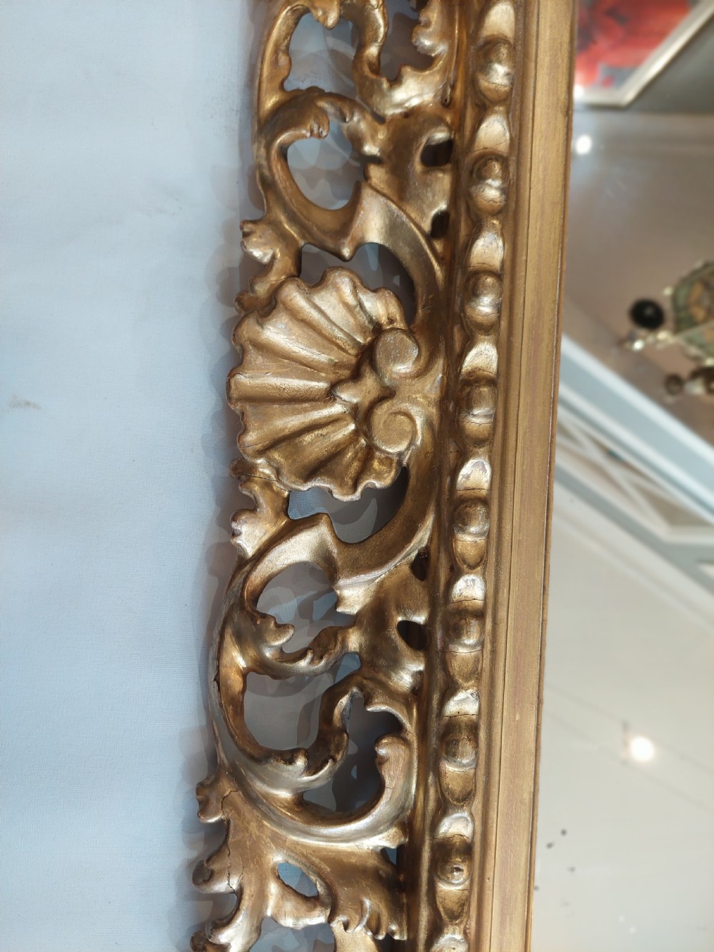 Victorian Florentine Style Giltwood Wall Mirror View III