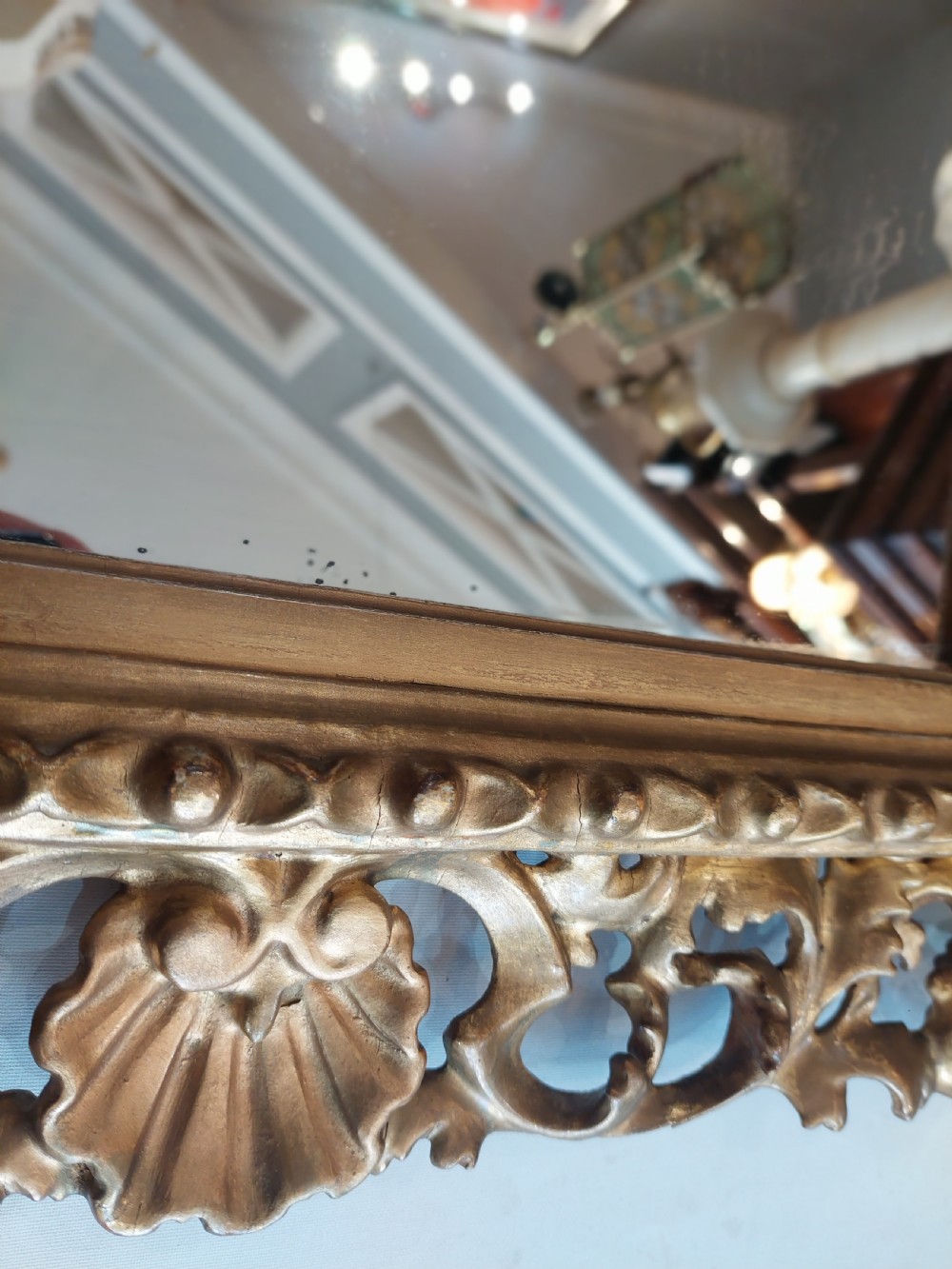 Victorian Florentine Style Giltwood Wall Mirror View V