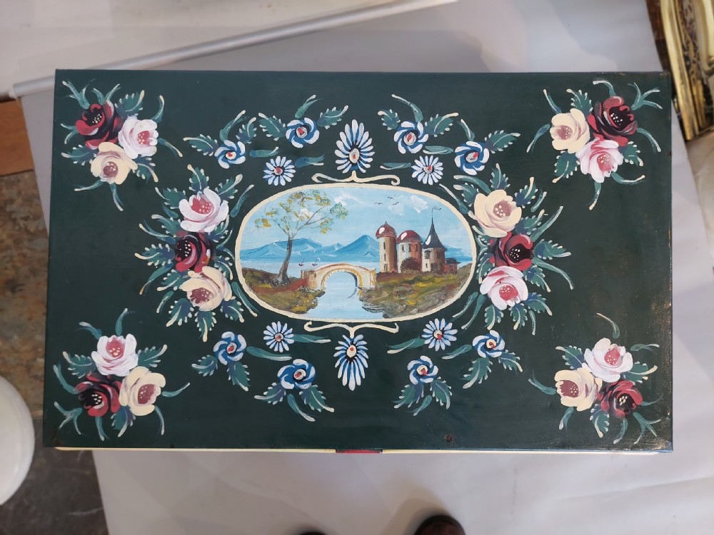 Canal Toleware Hand Painted Munitions Trunk View III