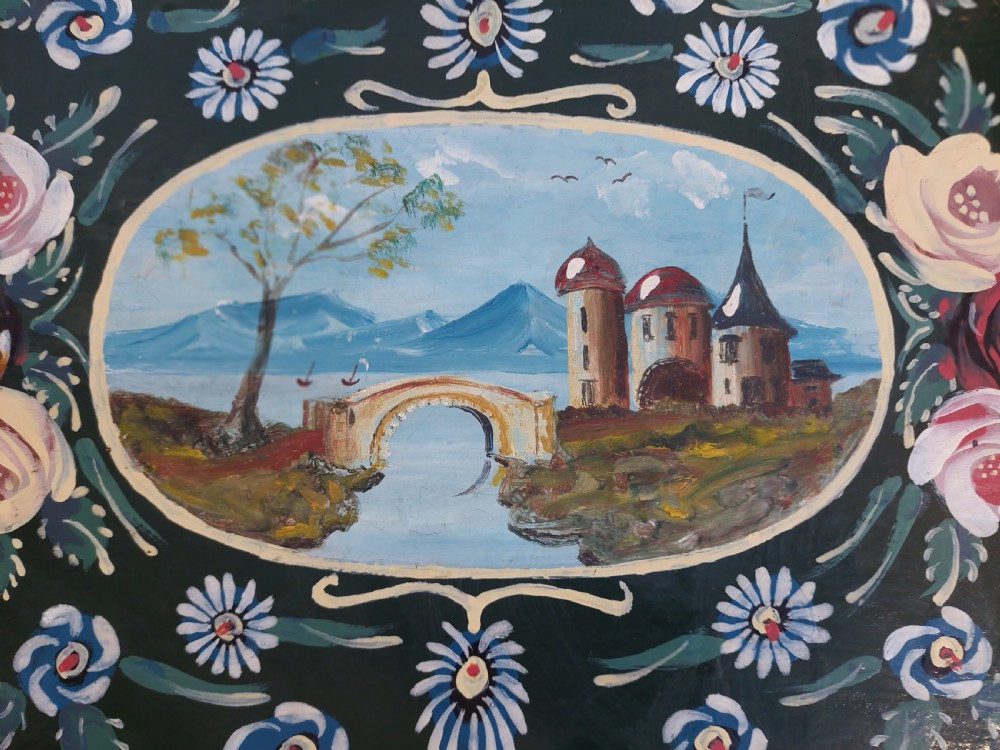 Canal Toleware Hand Painted Munitions Trunk View IV
