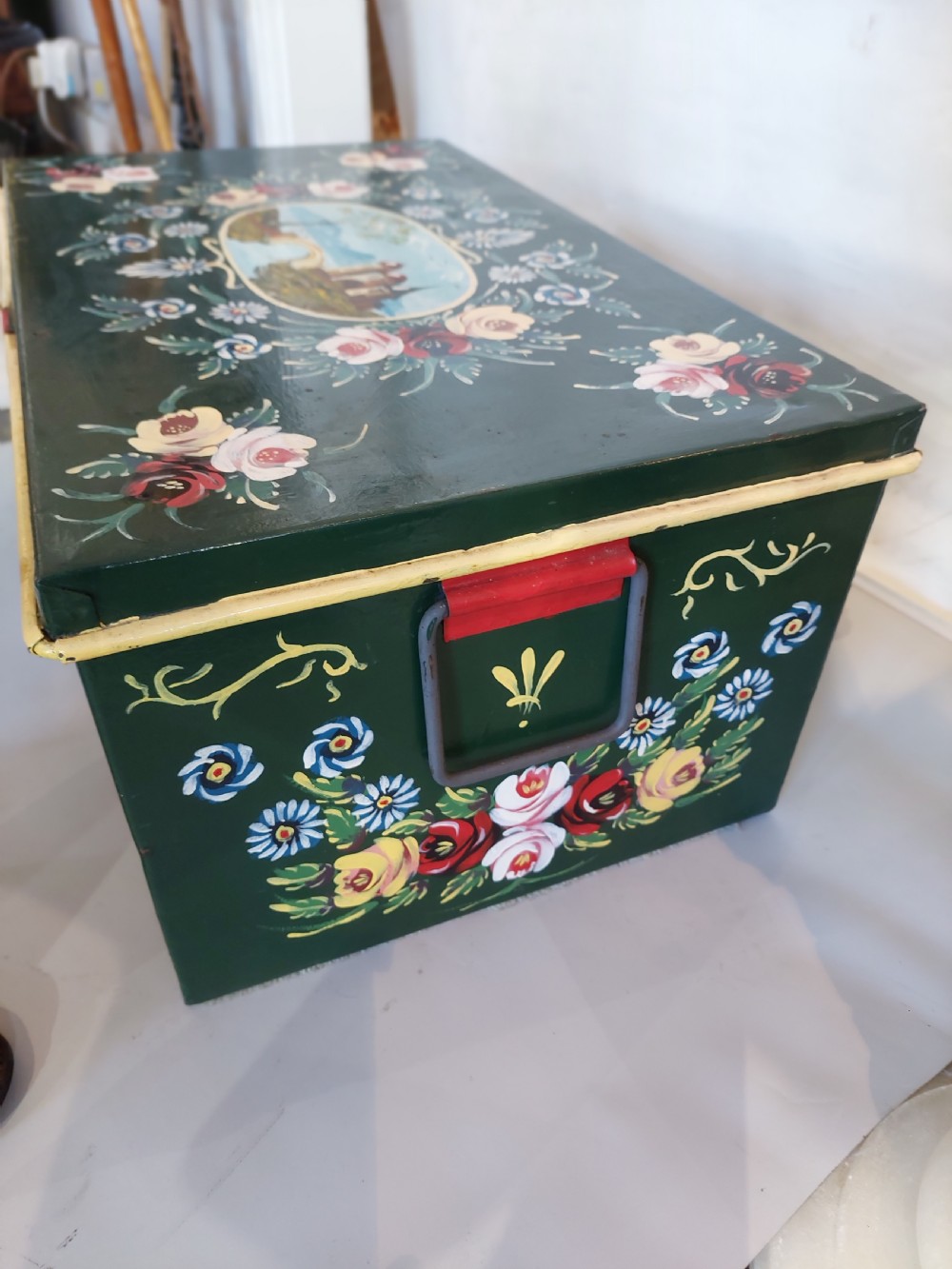 Canal Toleware Hand Painted Munitions Trunk View V