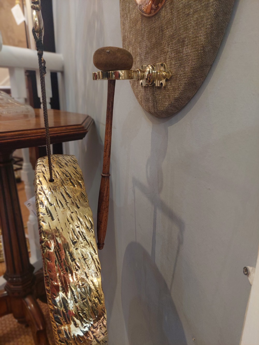Early 20thC Brass Wall Mounted Dinner Gong View II