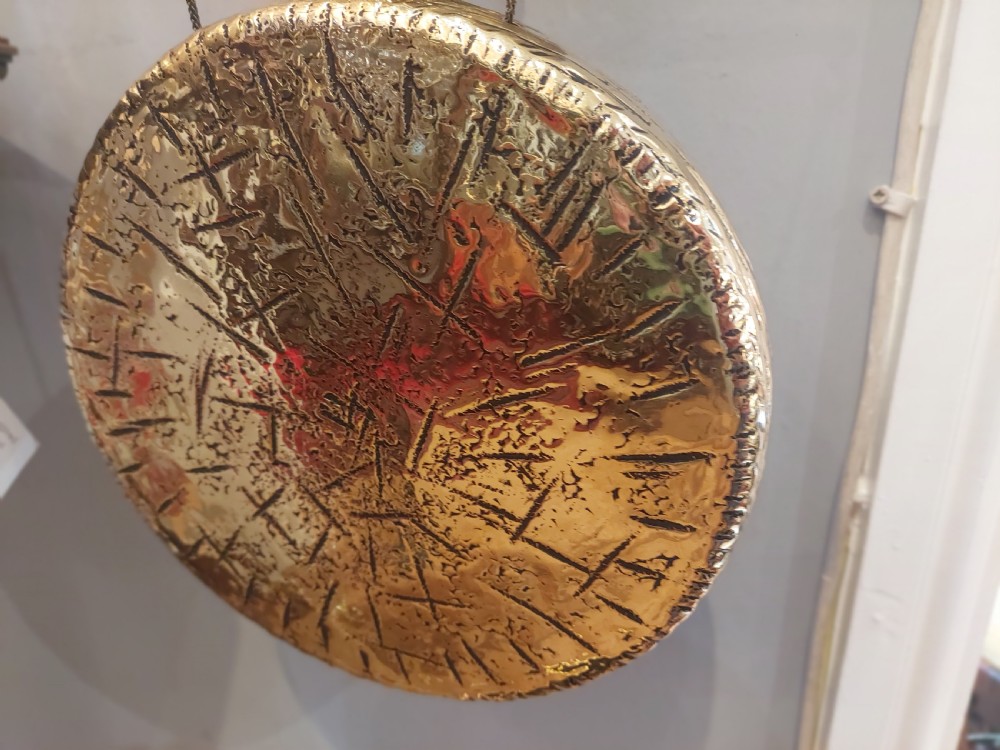 Early 20thC Brass Wall Mounted Dinner Gong View IV