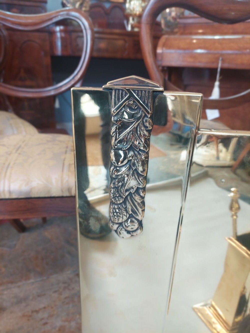 Art Deco Brass Fire Side Set View V