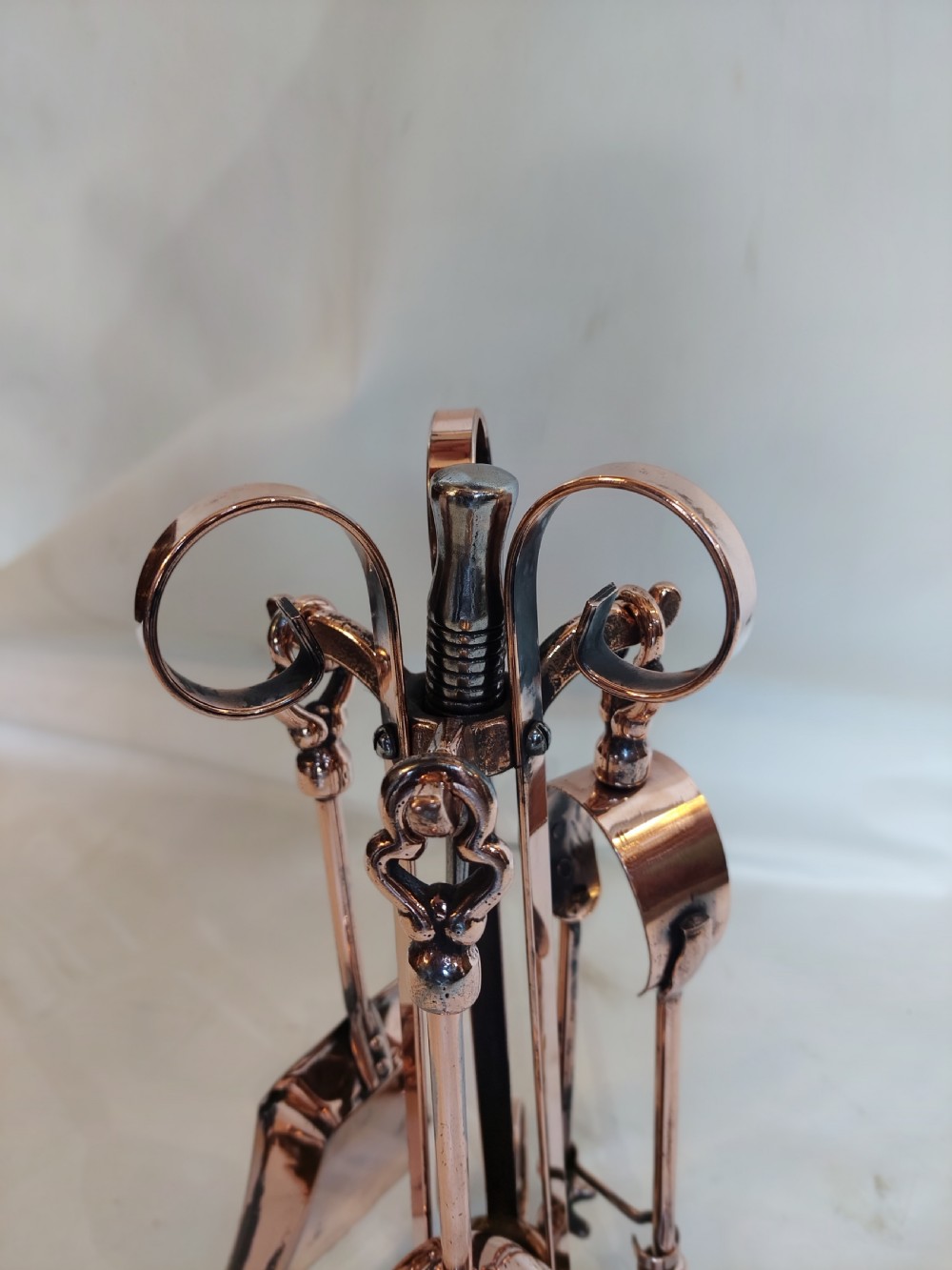 Late Victorian Copper Plated Steel Fireside Companion Set View III