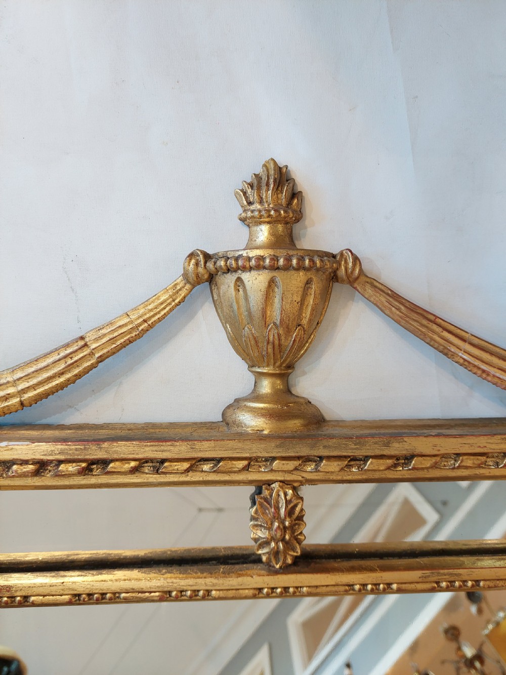 Early 20th Century Rectangular Gilt Wood Mirror  View V