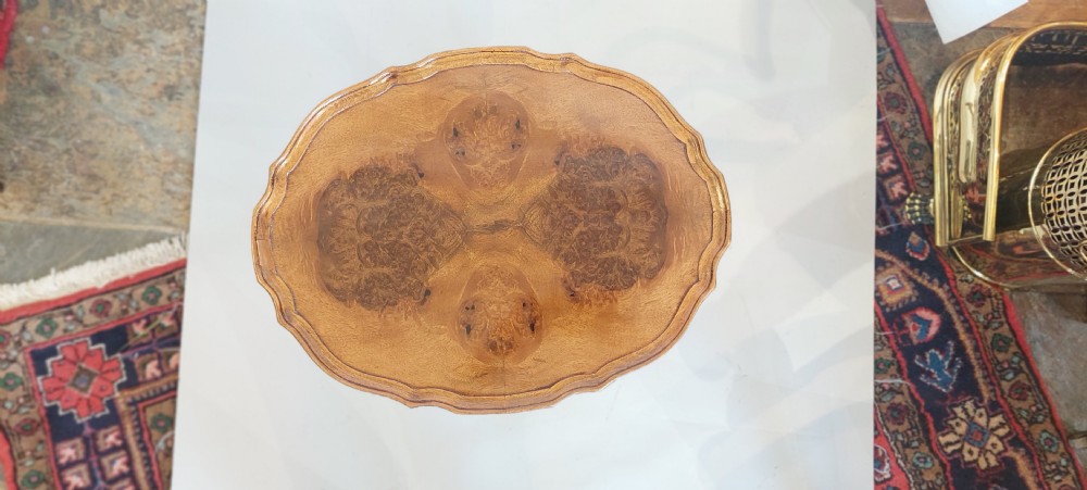 Walnut and Burr Walnut Veneered Lamp Table  View III