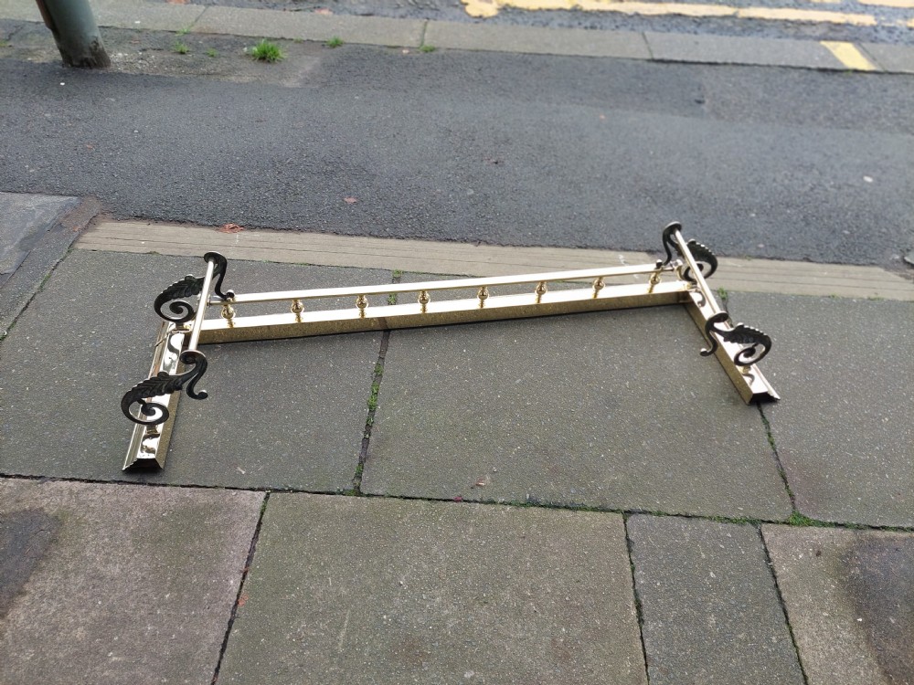 Late Victorian Brass Fire Curb Fender  View II