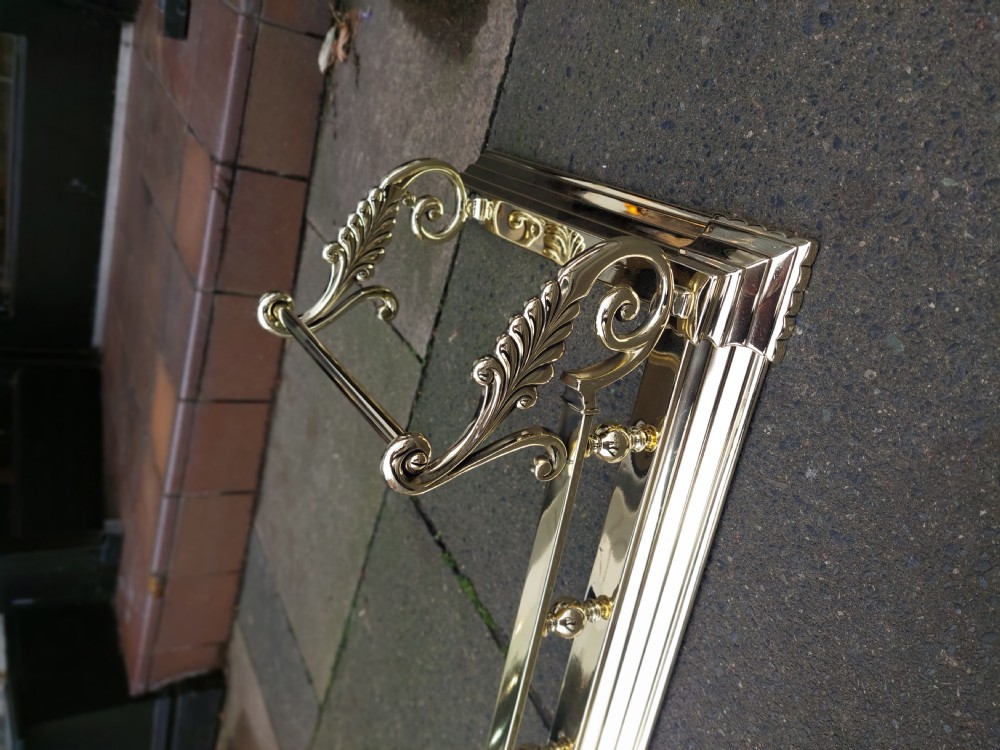Late Victorian Brass Fire Curb Fender  View III
