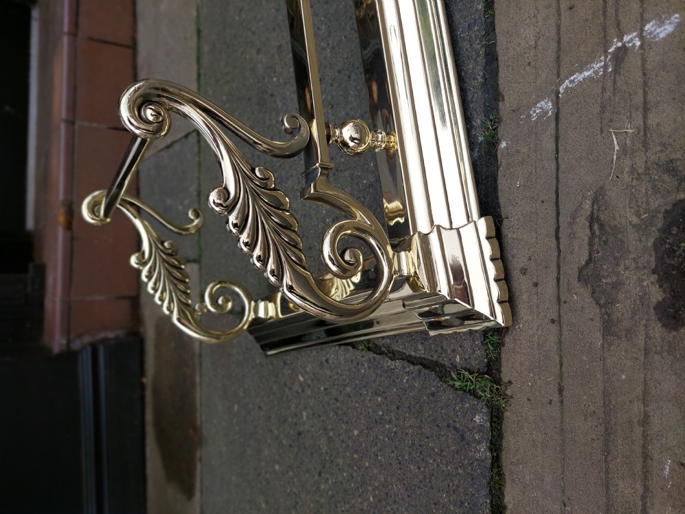 Late Victorian Brass Fire Curb Fender  View IV