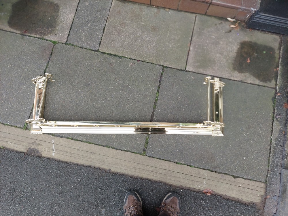 Late Victorian Brass Fire Curb Fender  View VI