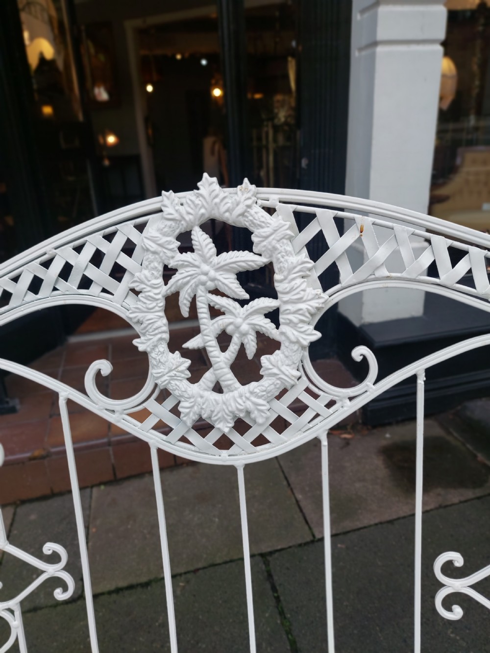 19thC White Painted Iron Conservatory Garden Two Seater Sofa View VIII