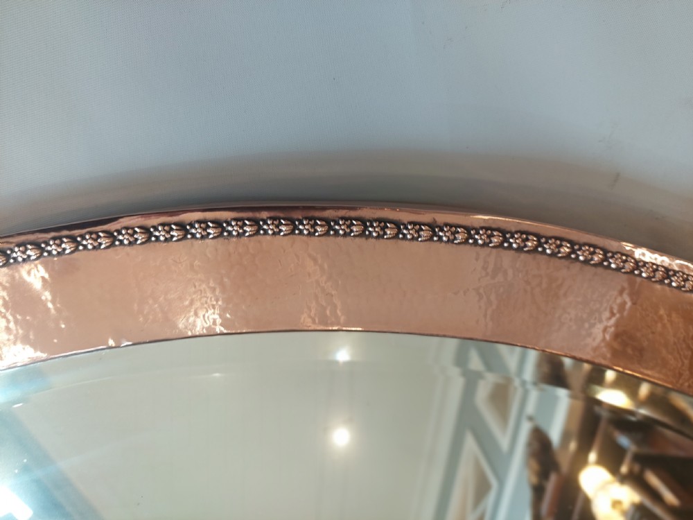 Arts & Crafts Beaten Copper Wall Mirror View III