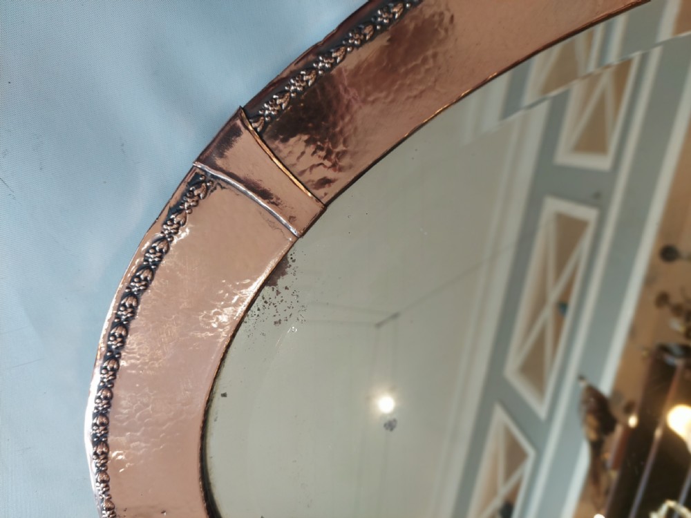 Arts & Crafts Beaten Copper Wall Mirror View IV